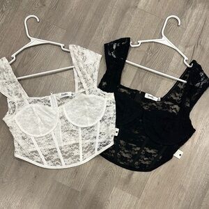 Black and White Fitted Bustier